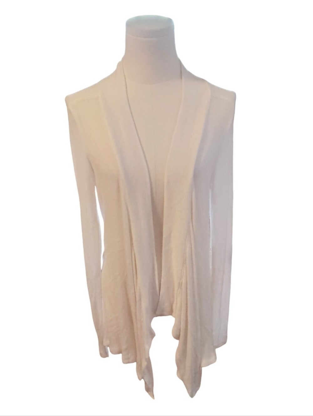 Splendid Made In The USA White Knit Long Length Wrap Shrug Sweater Size Medium